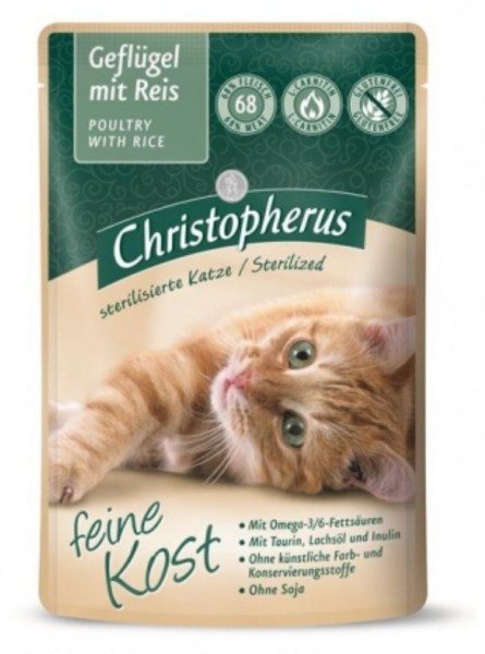 Christopherus Katzenfutter Geflügel und Reis 85g gedreitefreies Katzenfutter kaufen für des Beste Katzen Nassfutter Futter für Ihre Katze